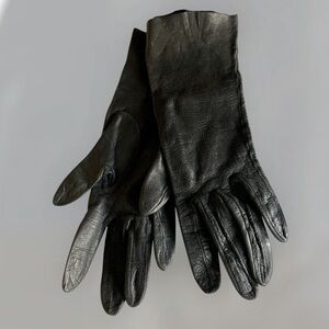 Black Leather Gloves Fits EXTRA SLIM SMALL HANDS. Gorpcore Bikercore Elegance